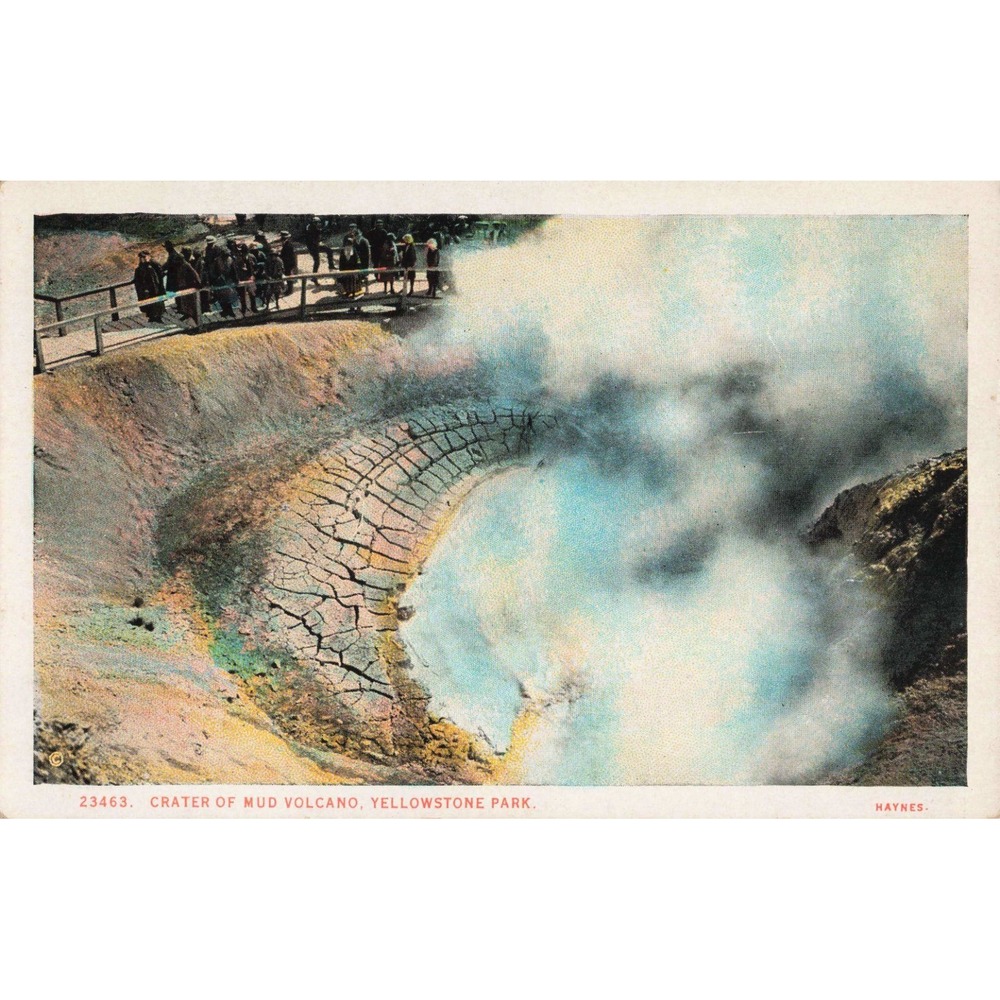 Vintage Yellowstone Park Postcard Crater of Mud Volcano Haynes 23463 VG+